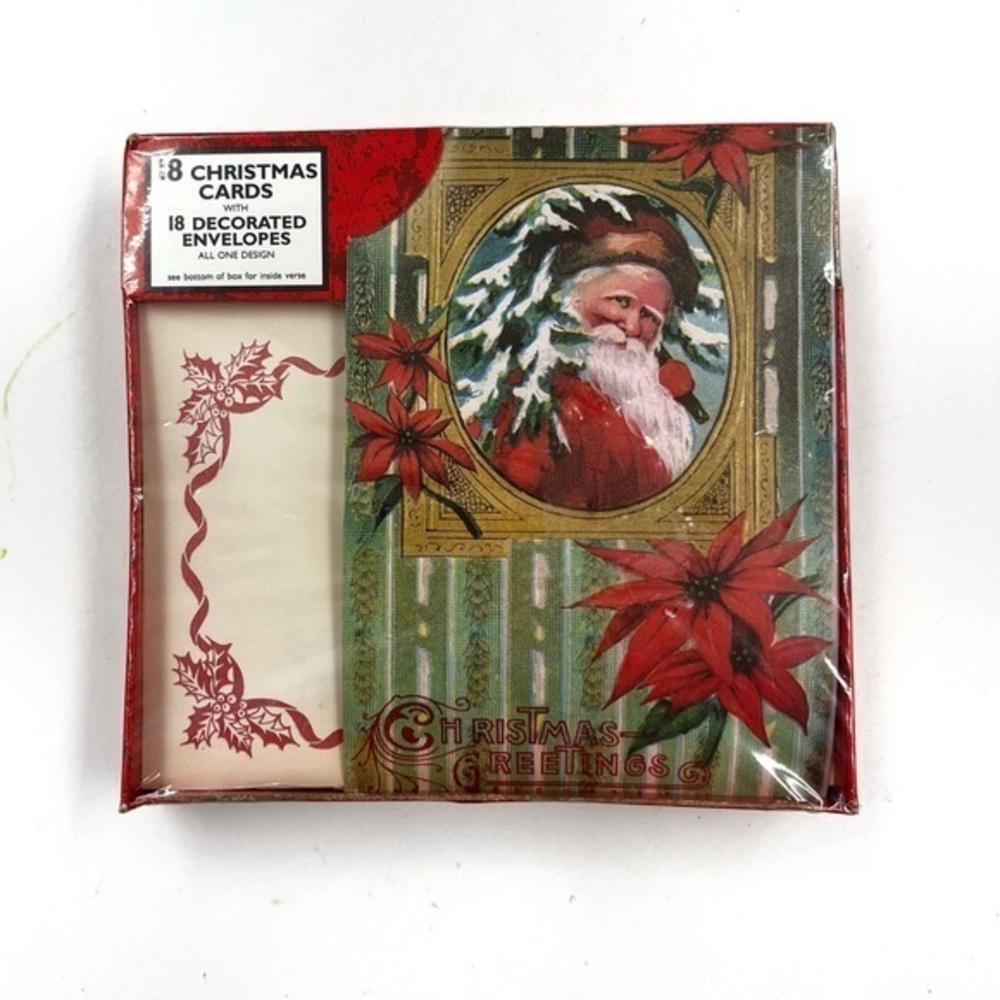 Vintage Old Fashioned Santa Clause Christmas Card Set of 18